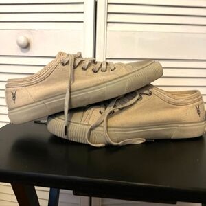 AllSaints cream colored canvas sneakers - m8 w9.5